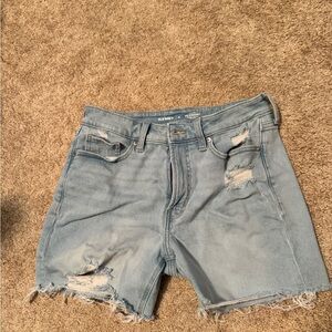 Old Navy Light Blue Ripped Jean Shorts